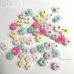 キャンディ色花パーツ♡約50個