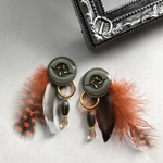 《SALE1300円OFF》インパクト大!アンティークボタンピアス