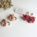 flower＊frill×パールピアス／イヤリング