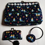 ご予約品   merry7様、再販×8  インコちゃん  がま口通帳バックとおそろい印鑑ケ―ス②   