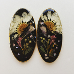 大きめ 押し花レジン イヤリングorピアス
