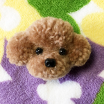 動物ぽんぽん トイプードルブローチ 小さめ