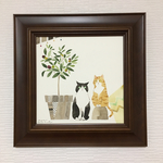 オリーブとねこ(額付、原画)