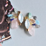 【一点物】天然石使用クラシックピアス/イヤリング ※ブルー