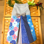 U／Shiho《Mサイズ現品限り》春爛漫 ブルー系和柄ワンピース犬服