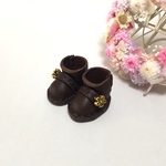 ＊送料無料＊【再販】mini☆miniシリーズ ミニチュアショートブーツ⑭（花&こげ茶)