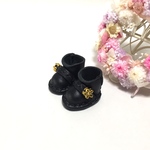 ＊送料無料＊【再販】mini☆miniシリーズ ミニチュアショートブーツ⑭（花&ブラック)