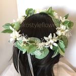  ネリネ（リリー）とミントの花冠  軽量   ガーデンウエディング