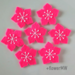 NEW【7個set】桃の花*フェルトの立体シール