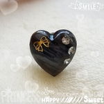Niinaちゃん専用マーブルブラック♥ハートリング💍