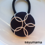 再販☆刺繍☆くるみボタンのヘアゴム
