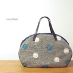 【Sale!】たっぷりボストン(patch dot -white x blue-)