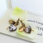 ★ミルフィオリシリーズ★銀箔入ミルフィオリガラスのピアス 