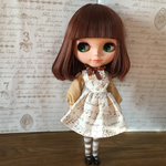 ブライス リカちゃん サイズ OF 楽譜柄ジャンパースカートセット