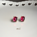 ≪14kgf≫vintage swarovski スタールビー 一粒ピアス
