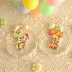 ♡うさぎちゃんのパステルフープピアス♡