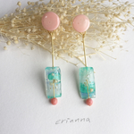   水彩スティックピアス/イヤリング     ピーチ