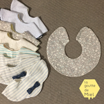 フリル付☆ 動物柄のまんまるスタイ  裏ピンク