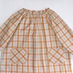 入園準備 女の子用 オレンジチェックのスモック(100cm)