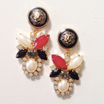  no1329パールビジューボタンピアス