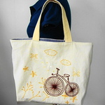 Bicycleのトートバッグ（刺繍  ☆送料込み）