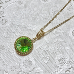 vintage ウランガラス スワロフスキー ネックレス