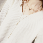 swaro×pearl layered necklace