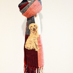 ワンちゃん刺繍　マフラー  ゴールデンレトリーバー犬