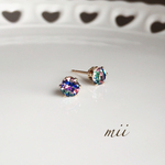 ≪14kgf≫vintage swarovski アイリス  4.4mm 一粒ピアス