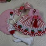 ミディブライス用　レッド　いちごワンピ