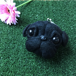 再販☆黒パグがま口