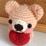 アウトレット品！おまけ付き☆オレンジ色ハートクマさん＊ボールチェーン