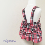 チェックサロペット*back ribbon*