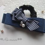 ★ご依頼品★**DENIM RIBBON**シュシュ