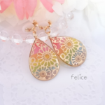 虹色の華雫＊Rainbow Flower＊イヤリング