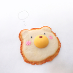 かんがえる くま の 目玉焼きブローチ
