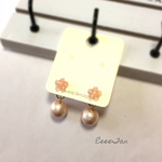 【再販】【送料無料】小さな桜とゆらゆらコットンパールピアス