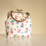 レトロかわいい　小鳥口金のがまぐち２wayバッグ　(f07)