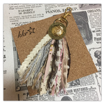 【桜🌸color】パステルカラー、ピンク、コットン、タッセル、キーホルダー、ボタン、コンチョ、ゴールド、ブラウン×ホワイト×ピンク、スタッズ