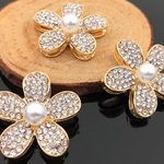 デコパーツ 桜 花 金属パーツ パール風 1個入り