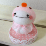 【再販】小鳥ちゃん帽子の雪だるま　ピンクちゃん