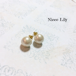 ＜キスカ10mm＞キャッチで遊ぶ♡1粒コットンパールのピアス