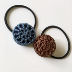 【オーダー品】編みくるみボタンのヘアゴム