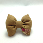 ふんわりミニリボンの刺繍ヘアゴム