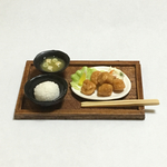 『人気メニュー！』●唐揚げ定食●ミニチュアフード