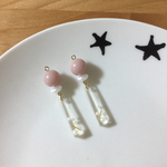 春いちごのレジンイヤリング