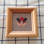 こどもの日刺繍のミニ額＊かぶとくん 赤