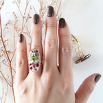 ☆新作☆ドライフラワーをレジンに閉じ込めたお花の春ring 