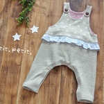 (80)BABYニットサロペット　ドット×フリル