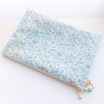 【再販】★　LIBERTY　Rivendell　リベンデル　92C(ブルー系)　クリアポケットポーチ　★母子手帳ポーチにも♪